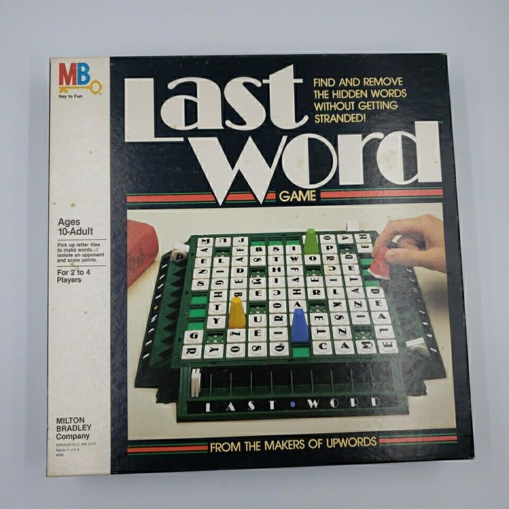 Last Word Vintage Board Game from Makers of Upwords Milton Bradley 1985 Complete
